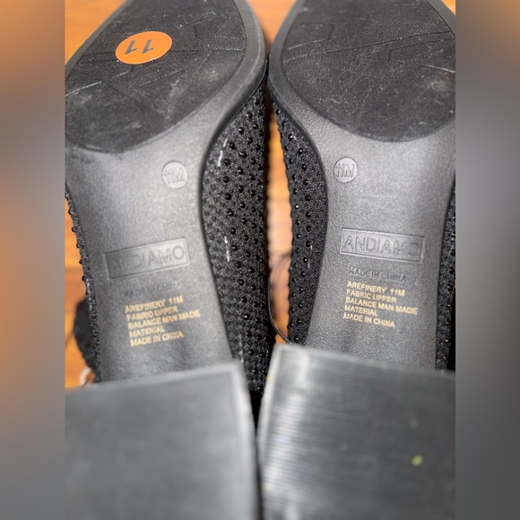 ANDIAMO Women’s Rhinestones Black Ankle Booties Size 11 - Picture 6 of 6